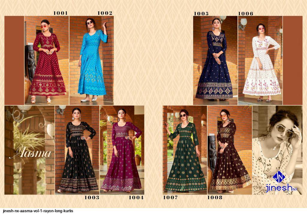 Jinesh Nx Aasma Vol 1 Heavy Long Festive Wear Wholesale Anarkali Kurtis
